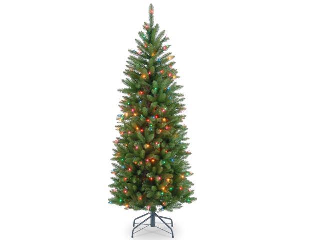45' Pre-lit Kingswood Fir Pencil Artificial Christmas Tree -Multicolor Lights