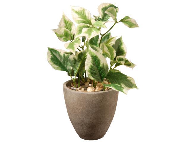 Green Pothos Artificial Accent Plant with Brown Pot- 12 Inch