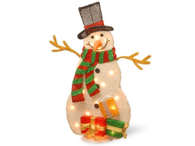 315' Pre- Lit White and Green Snowman Christmas Decor