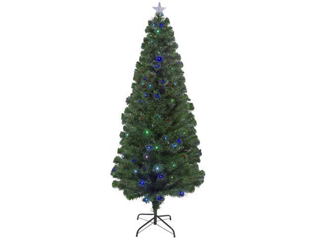 6' Pre-Lit Color Changing Fiber Optic LED Christmas Tree with Star Tree Topper