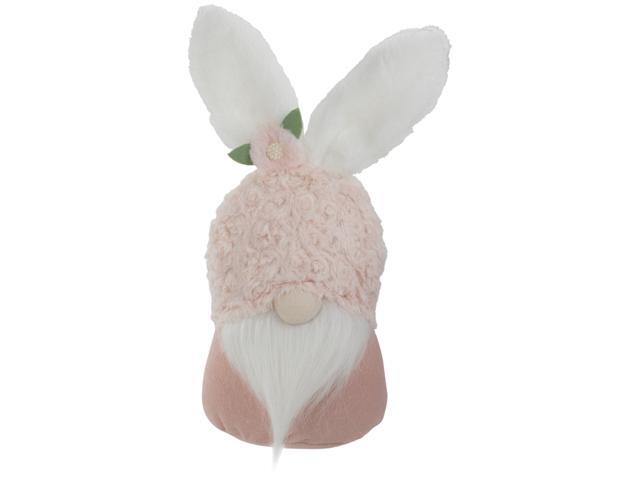 14' Pink and White Easter and Spring Gnome Head with Bunny Ears