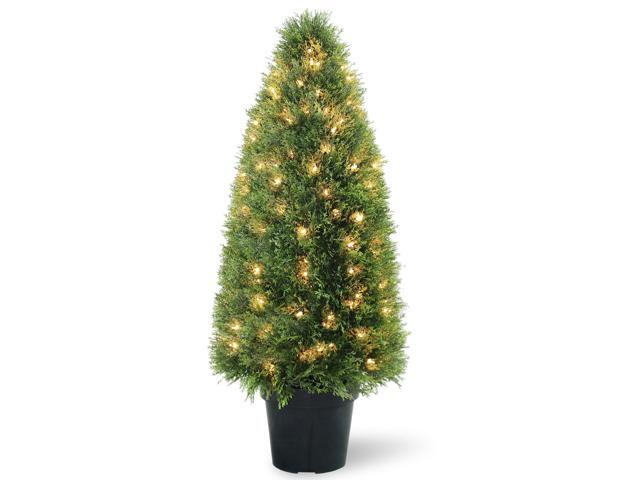 3' x 17' Pre-lit Potted Upright Juniper Artificial Christmas Tree - Clear Lights