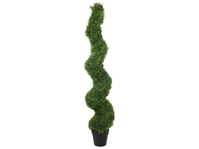 48' Potted Spiral Artificial Boxwood Topiary Tree