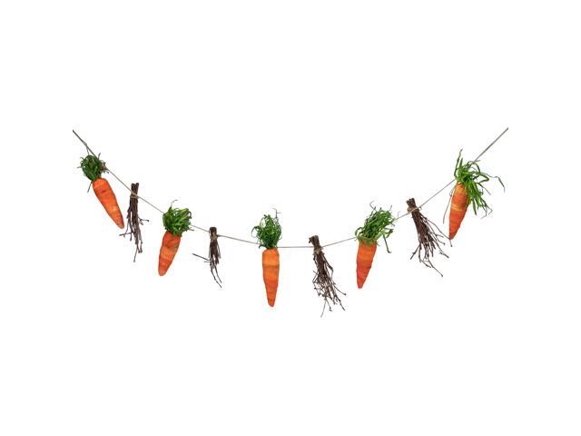 325' Orange Carrot and Twig Artificial Hanging Springtime Easter Party Garland