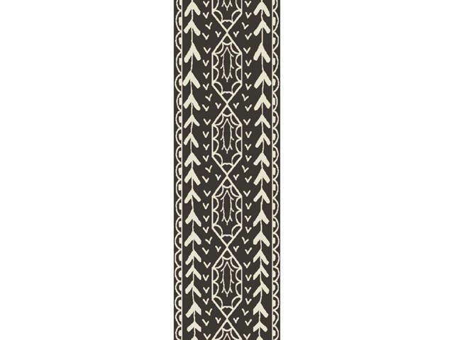 25' x 8' Lantern Garden Espresso Brown and Eggshell White Hand Knotted Area Throw Rug Runner