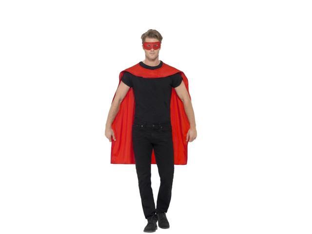26' Red Unisex Adult Halloween Cape with Eyemask Costume Accessory - One Size