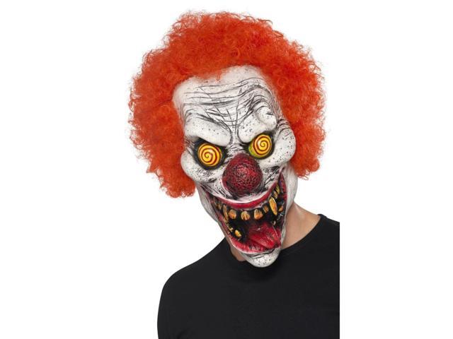 40' Red and White Twisted Clown Unisex Adult Halloween Mask Costume Accessory - One Size