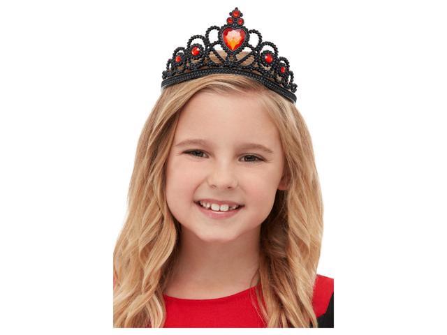 Black and Red Witch Antique Style Women Adult Halloween Tiara with Gem Costume Accessory - One Size