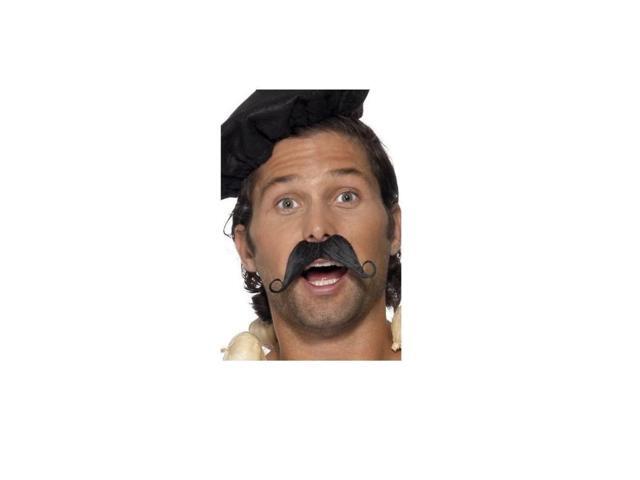 19' Black Frenchman Men Adult Halloween Mustache Costume Accessory - One Size