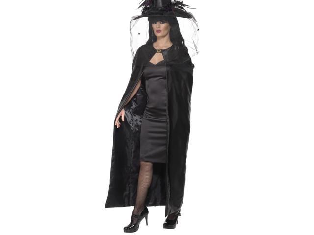 49' Black Witch Women Adult Halloween Cape Costume Accessory - One Size