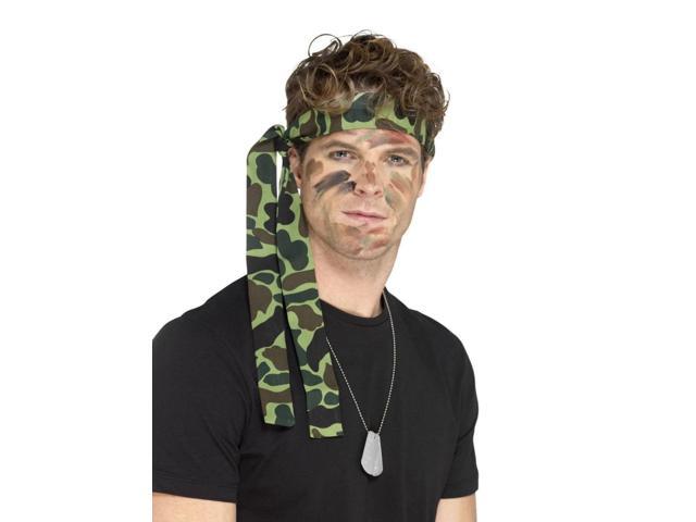 42' Green and Black Army Unisex Adult Halloween Headband Costume Accessory - One Size