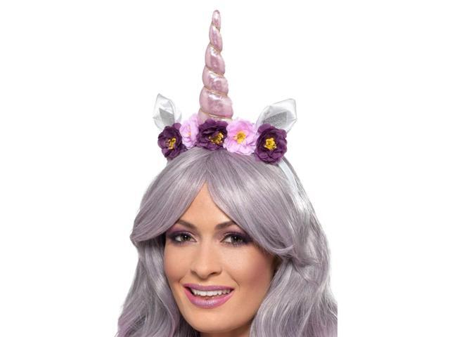 29' Pink and White Unicorn Women Adult Halloween Headband Costume Accessory - One Size