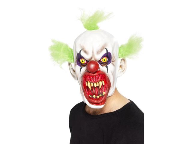 38' Green and White Unisex Adult Sinister Clown Halloween Mask Costume Accessory - One Size