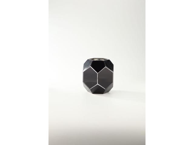 75' Black and Silver Geometric Hand Blown Glass Vase