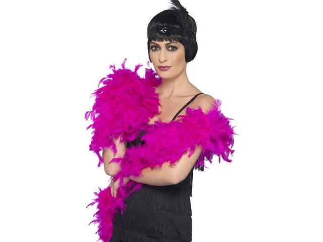 26' Fuchsia Pink 1920's Style Fluffy Feather Adult Women Halloween Boa Costume Accessory