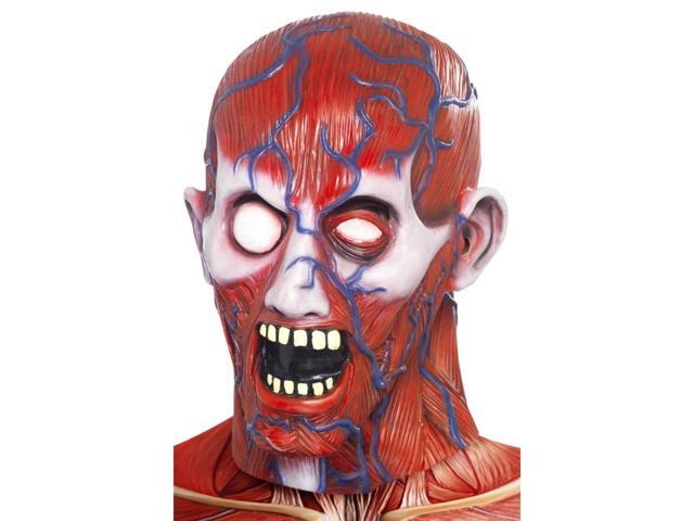 38' Blue and Red Anatomy Men Adult Halloween Mask Costume Accessory - One Size