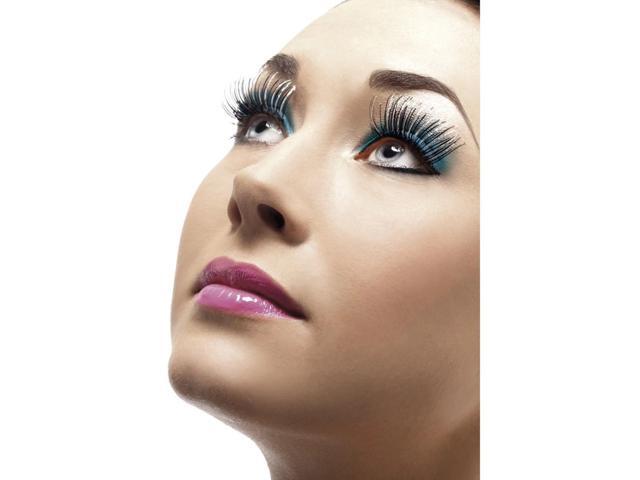11' Silver and Black Women Adult Halloween Eyelashes Costume Accessory - One Size