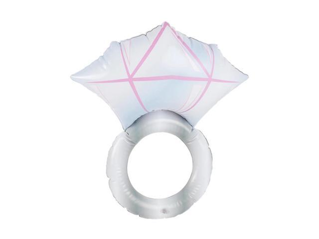 19' Silver and Pink Hen Stag Women Adult Inflatable Diamond Ring Halloween Costume Accessory - One Size