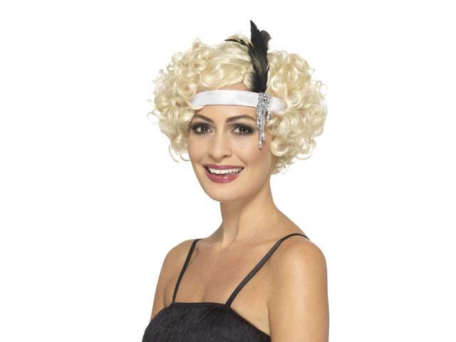 29' White and Black 1920's Style Charleston Women Adult Halloween Headband Costume Accessory - One Size