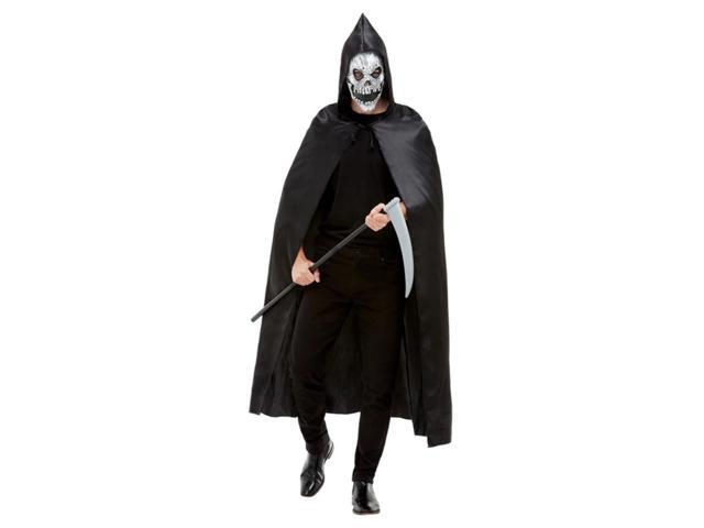 Black and Gray Grim Reaper Men Adult Halloween Kit Costume Accessory - One Size
