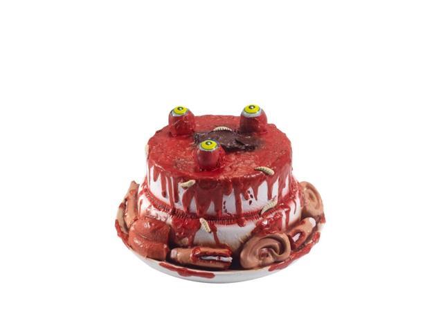 25' Red and White Gory Gourmet Unisex Adult Halloween Zombie Cake Prop Costume Accessory - One Size