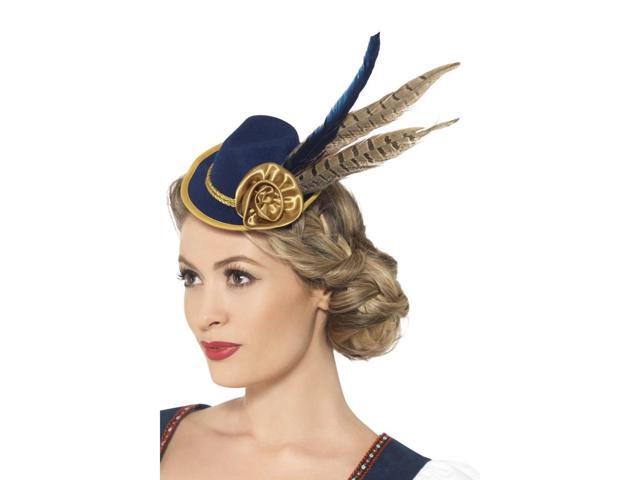 13' Blue Authentic Bavarian Oktoberfest Women Adult Halloween Hat Costume Accessory - One Size