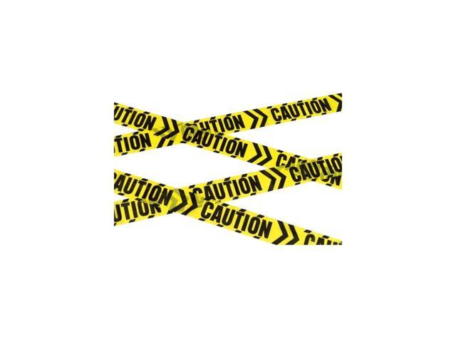 19' Black and Yellow Caution Chevron Halloween Tape Decor