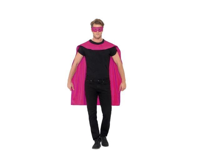 26' Pink Unisex Adult Halloween Cape with Eyemask Costume Accessory - One Size