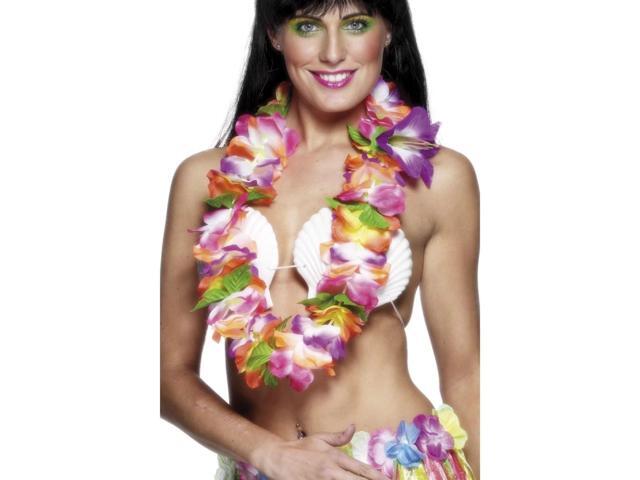 28' Purple and Orange Hawaiian Women Adult Halloween Lei Costume Accessory