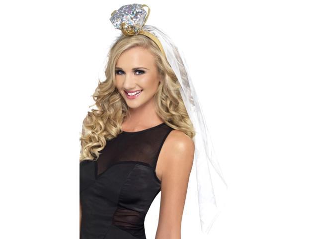 27' White and Gold Women Adult Halloween Ring Headband Costume Accessory - One Size