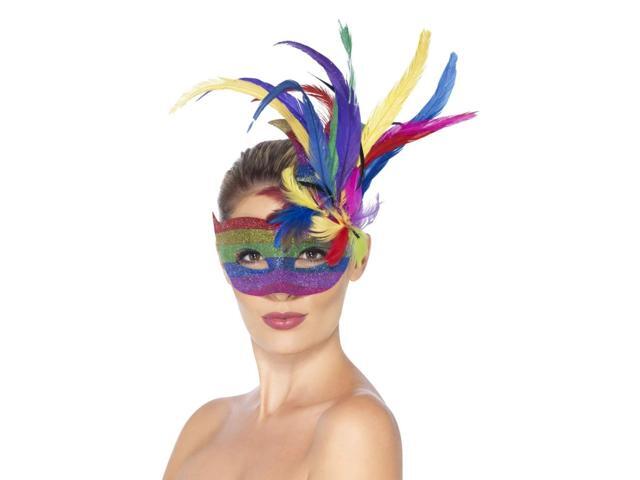 35' Vibrantly Colored Carnival Women Adult Halloween Eye Mask Costume Accessory - One Size