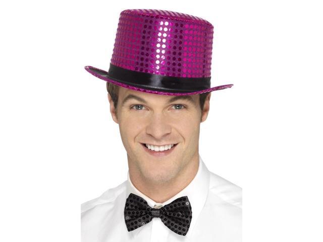 29' Pink and Black Sequin Top Unisex Adult Halloween Hat Costume Accessory - One Size