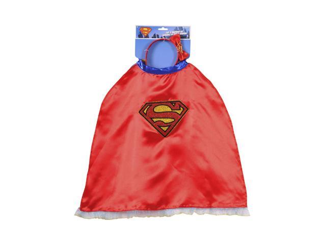 Girls Red Supergirl Cape Set Children's Halloween Costume Size 4