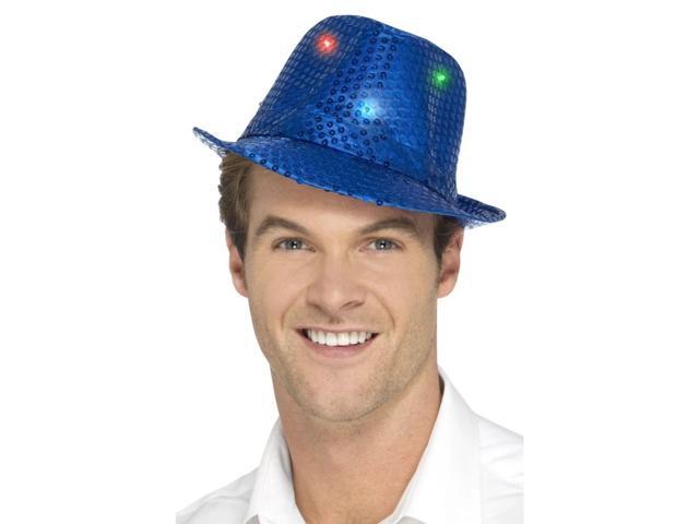 33' Blue Sequin Trilby Unisex Adult Halloween Hat Costume Accessory - One Size