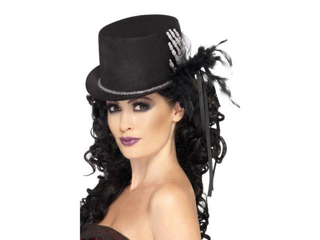 34' Black and White Skeleton Hand Women Adult Halloween Witch Hat Costume Accessory - One Size