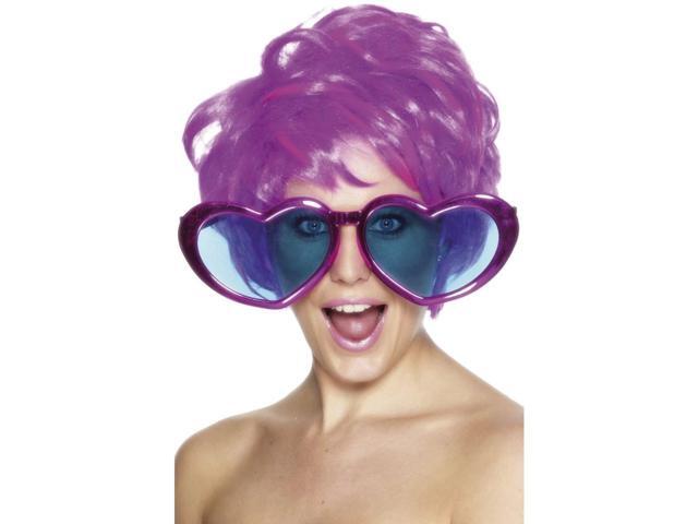 30' Purple 1970 Style Heart Shaped Unisex Adult Halloween Specs Costume Accessory - One Size