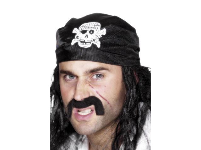 19' Black and White Unisex Adult Halloween Pirate Bandana Costume Accessory - One Size