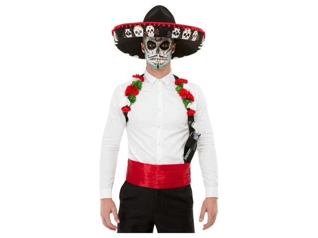 Red and White Day of the Dead Men Adult Kit Halloween Costume Accessory - One Size