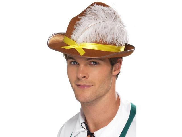 26' Brown and Yellow Unisex Adult Bavarian Halloween Hat Costume Accessories - One size