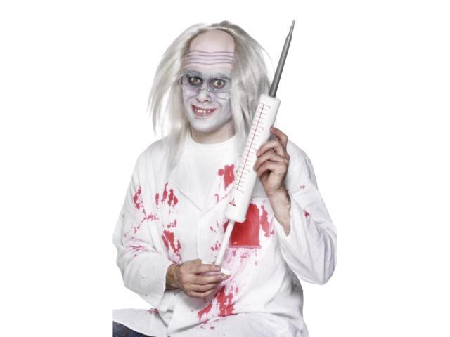 60' White and Red Unisex Adult Halloween Jumbo Syringe Costume Accessory - One Size
