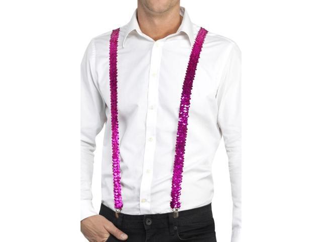 40' Pink Sequin Unisex Adult Halloween Braces Costume Accessory - One Size