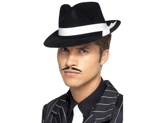32' Black and White 1920's Style Al Capone Men Adult Halloween Hat with Band Costume Accessory - One Size
