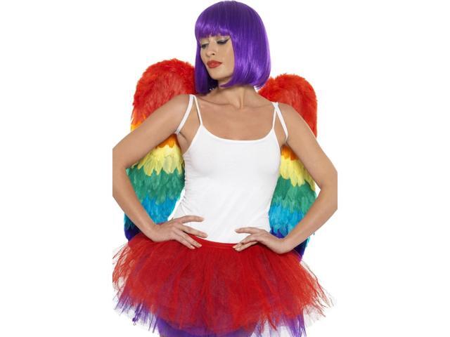 68' Vibrantly Colored Rainbow Fairy Unisex Adult Halloween Feather Wings Costume Accessory - One Size