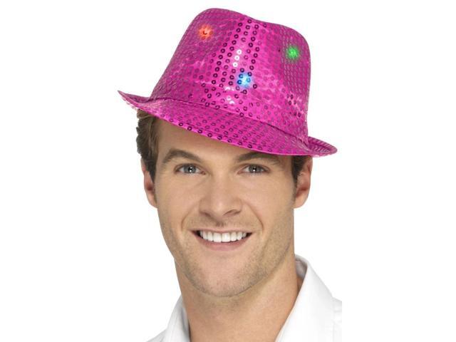 33' Pink Sequin Trilby Unisex Adult Halloween Hat Costume Accessory - One Size