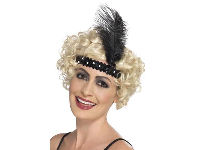 295' Black 1920's Style Flapper Women Adult Halloween Headband Costume Accessory - One Size