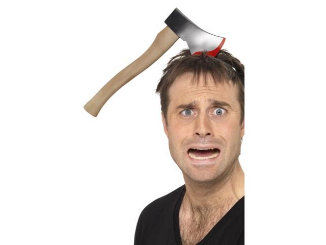39' Silver and Beige Hatchet Through the Head Unisex Adult Halloween Costume Accessory - One Size