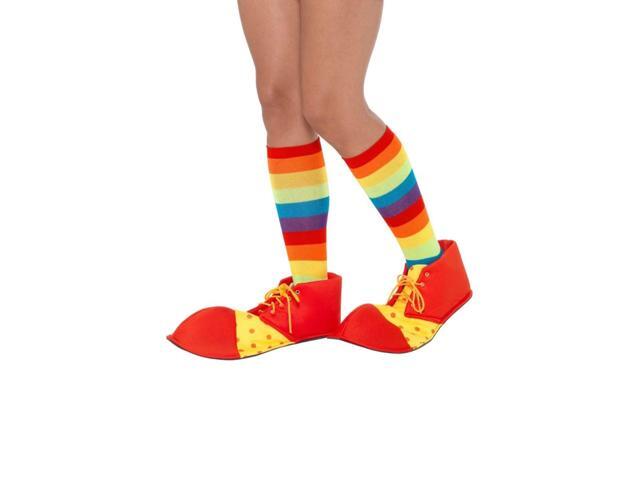 45' Red and Yellow Spotty Clown Unisex Adult Halloween Shoe Covers Costume Accessory - One Size