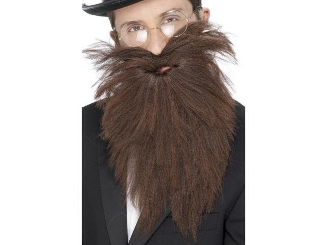 295' Brown Men Adult Halloween Long Beard and Tash with Specs Costume Accessory - One Size
