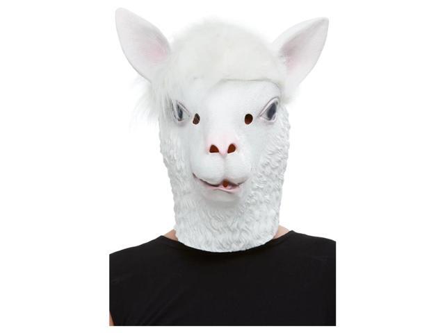 30' White Llama Full Overhead Unisex Adult Halloween Mask Costume Accessory - One Size