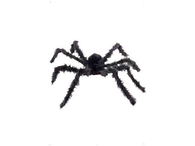 23' Black and Red Giant Hairy Spider with Light Up Eyes Halloween Decor